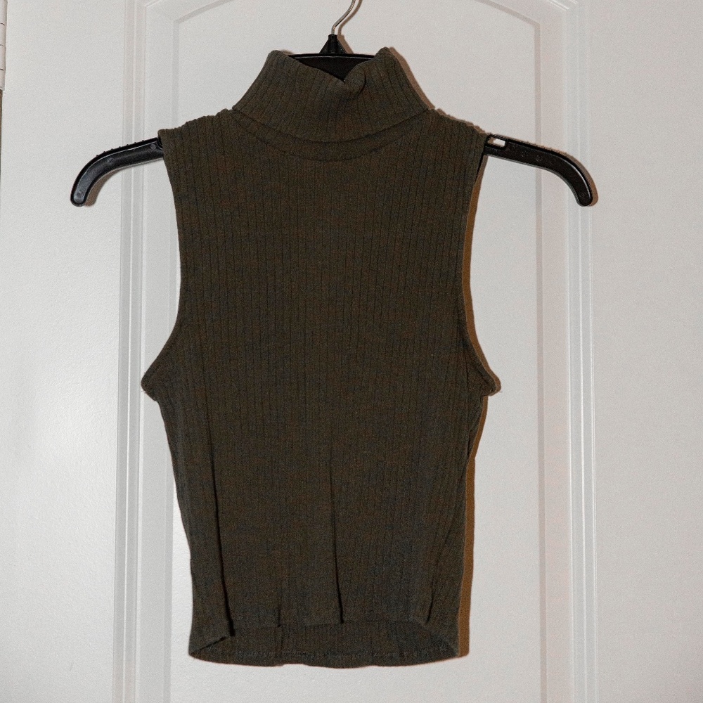 Green Turtle Neck Tank